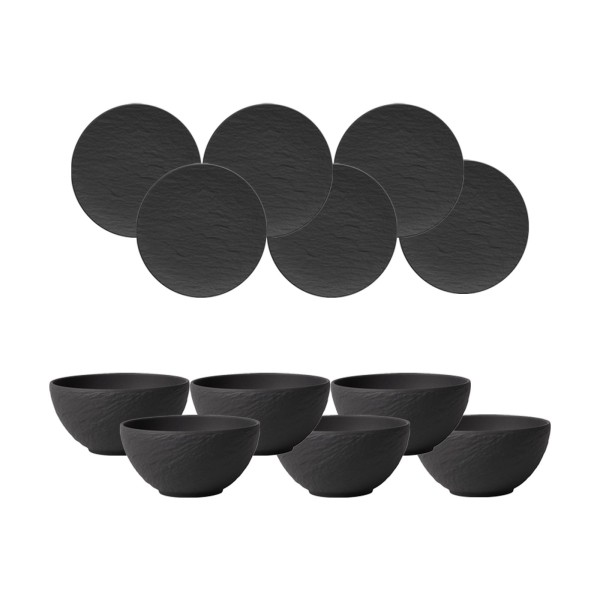 Villeroy & Boch Manufacture Rock Bowl Set 12-teilig schwarz