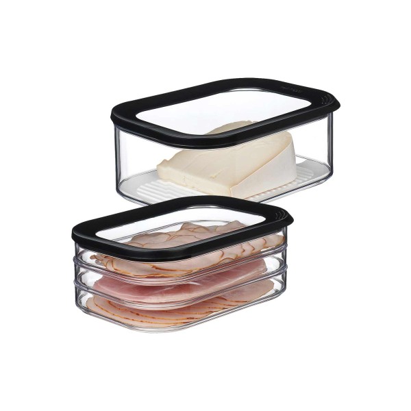 Mepal MODULA Frischhaltedosen Wurst & Käse Set schwarz