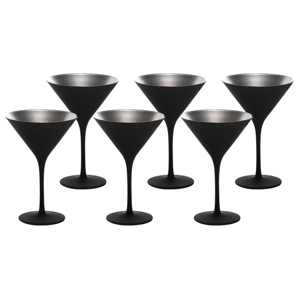 Stölzle Lausitz ELEMENTS Cocktailschale Schwarz-Silber 6er Set