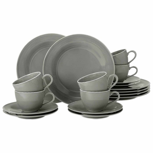 Seltmann Weiden Beat Color Glaze Kaffeeservice 18-teilig Perlgrau - DS