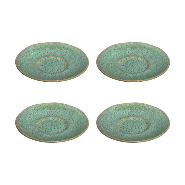 Leonardo MATERA Keramikunterteller 15 cm grün für Becher und Tasse 4er Set