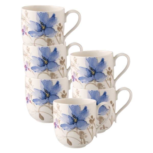 Villeroy & Boch Mariefleur Gris Basic Kaffeebecher 260 ml 6er Set - DS
