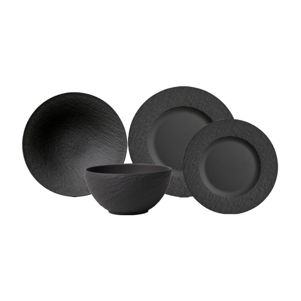 Villeroy & Boch Manufacture Rock Geschirr-Set 4-teilig schwarz