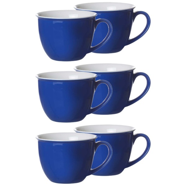 Ritzenhoff & Breker DOPPIO Milchkaffeetasse 350 ml indigo blau 6er Set