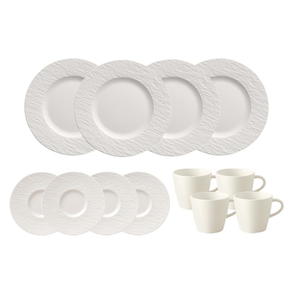 Villeroy & Boch Manufacture Rock Kaffeeservice weiß 12-teilig