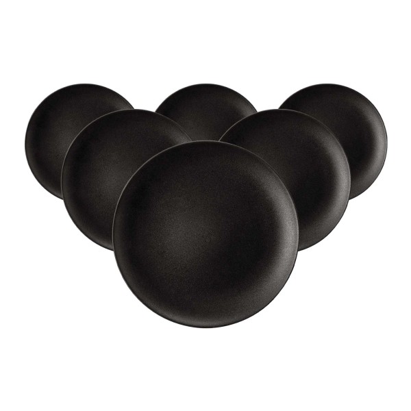 Seltmann Weiden Liberty Velvet Black Brotteller ø 17,7 cm 6er Set - DS
