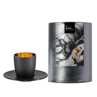 Eisch COSMO Gold/Schwarz Espressotasse mit Untertasse