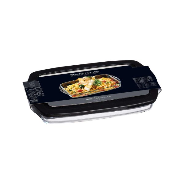 Ritzenhoff & Breker Cucina Auflaufform mit Frischhaltedeckel rechteckig 1,95 l