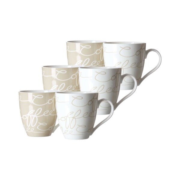 Ritzenhoff & Breker CORNELLO Jumbotasse 600 ml creme 6er Set