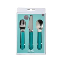 Mepal MIO Kinderbesteck Set deep turquoise 3-teilig - A