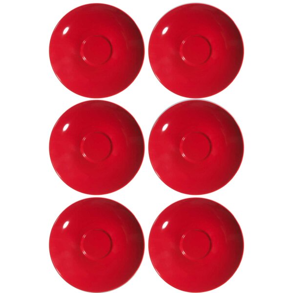 Ritzenhoff & Breker DOPPIO Kaffeeuntertasse 16 cm 6er Set - Rot
