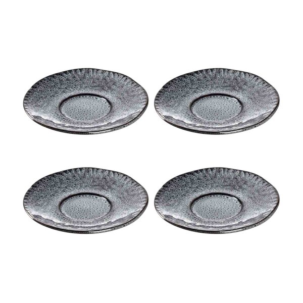 Leonardo MATERA Keramikunterteller 15 cm 4er Set - anthrazit