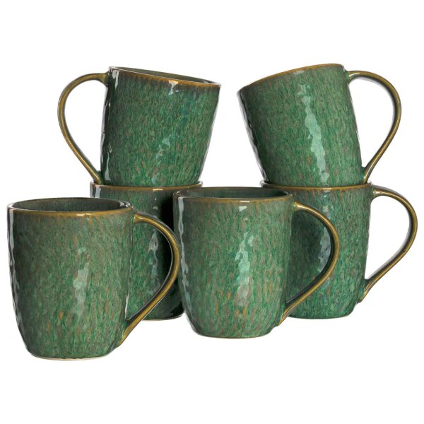 Leonardo MATERA Keramikbecher 430 ml 6er Set - grün