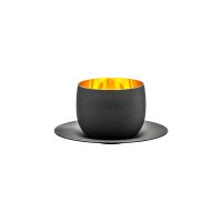 Eisch COSMO Gold/Schwarz Cappuccinoglas mit Untertasse