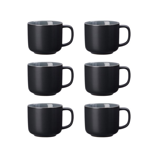 Ritzenhoff & Breker JASPER Kaffeetasse 240 ml 6er Set - Schwarz