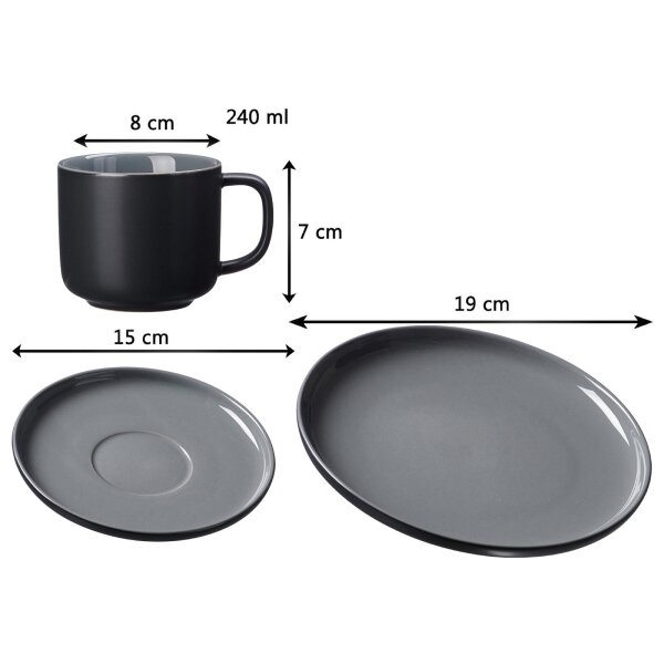 Ritzenhoff & Breker JASPER Kaffeeservice 12-teilig - schwarz