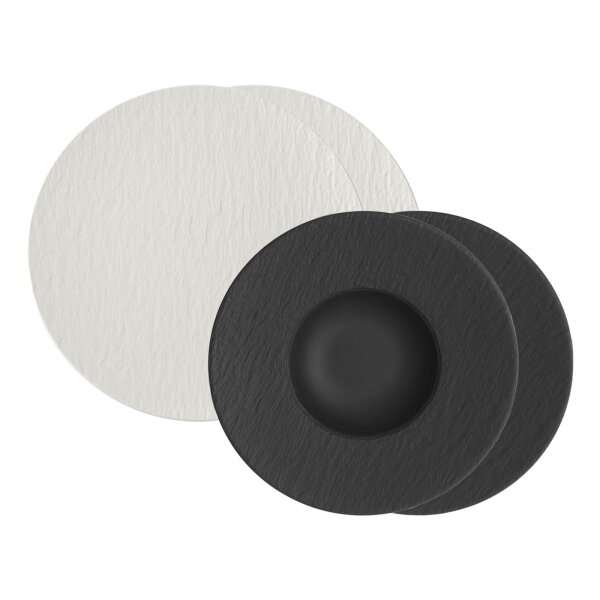 Villeroy & Boch Manufacture Rock Pasta Set weiß schwarz 4-teilig