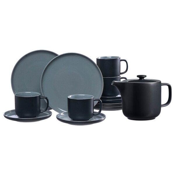Ritzenhoff & Breker JASPER Kaffeeservice mit Kanne 13-teilig - schwarz