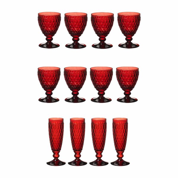 Villeroy & Boch Boston Coloured Weißwein- & Sektgläser Set 12er Set - rot