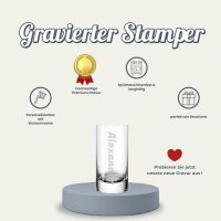 Stamper mit Gravur 50 ml Name vertikal