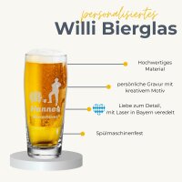 Willi Becher Bierglas Helles-Glas 0,5 l mit Eichung -...