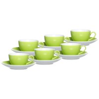 Ritzenhoff & Breker DOPPIO Kaffeetasse mit Untertasse 200 ml 6er Set - Grün