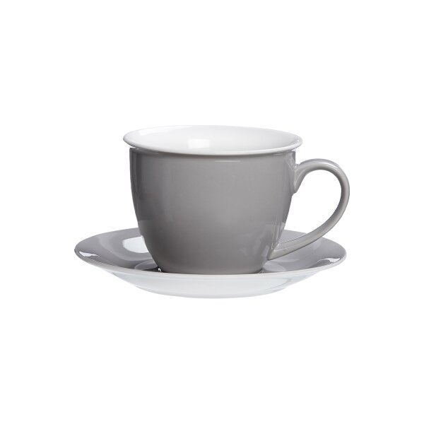 Ritzenhoff & Breker DOPPIO Milchkaffee Tasse mit Untertasse 350 ml - Grau