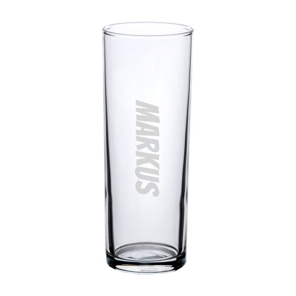 Kölschglas Kölner Stange Bierglas 0,2 l mit Eichung - Name vertikal