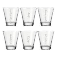 Gravur CIAO Trinkglas 215 ml Name vertikal 6 Stück
