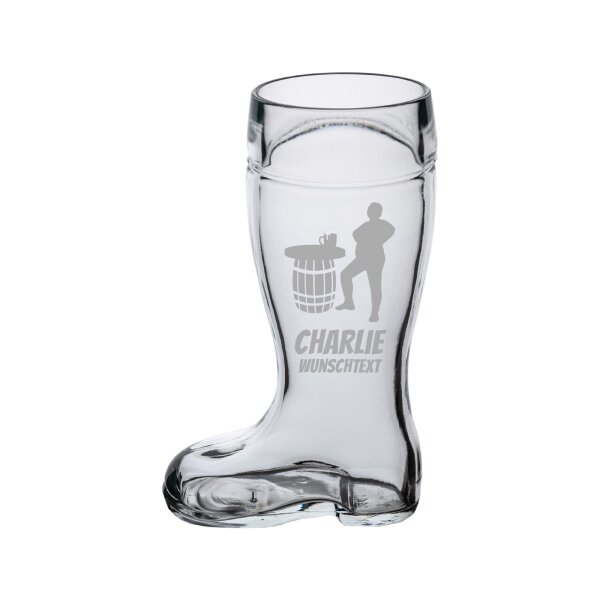 Bierstiefel 0,5l mit Gravur - Stammtisch