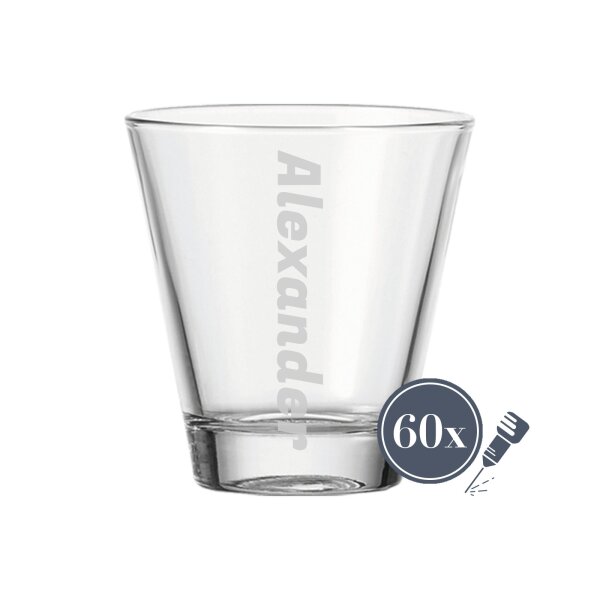 Trinkglas CIAO 215 ml Name vertikal 60 Stück