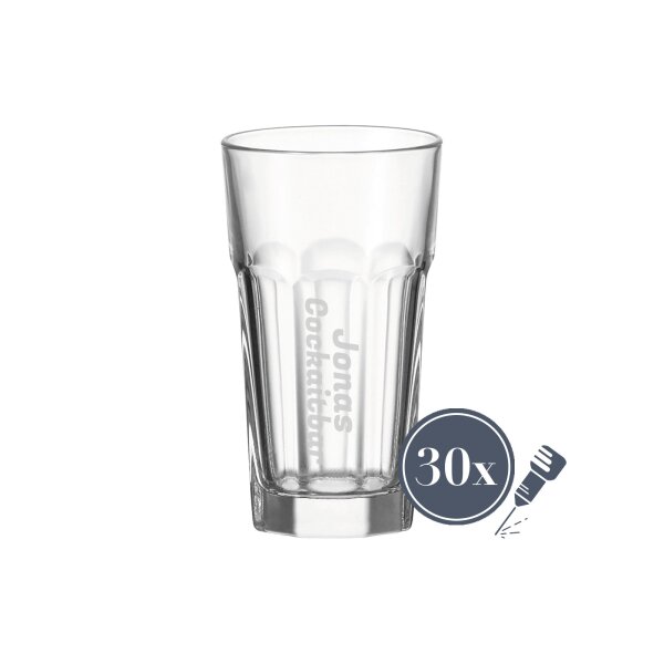 Longdrinkglas ROCK 340 ml Name vertikal 30 Stück