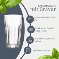 Longdrinkglas ROCK 340 ml Name vertikal 30 Stück