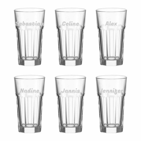 Longdrinkglas ROCK 340 ml Name horizontal 6 Stück