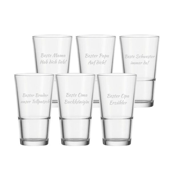 Trinkglas EVENT 330 ml Name horizontal 6 Stück