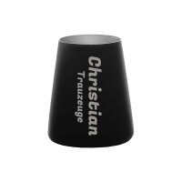 Becher Power schwarz-silber Name vertikal 1 Stück