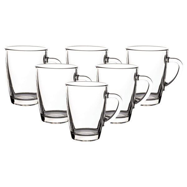 Van Well Kaffeebecher Teebecher Glasbecher 300 ml 6er Set