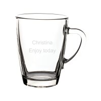 Luxentu - Gravur Glasbecher Kaffeebecher 300 ml - Name...