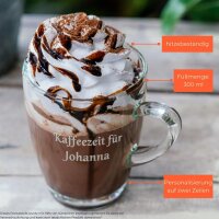 Gravur Glasbecher Kaffeebecher 300 ml - Name horizontal 6...