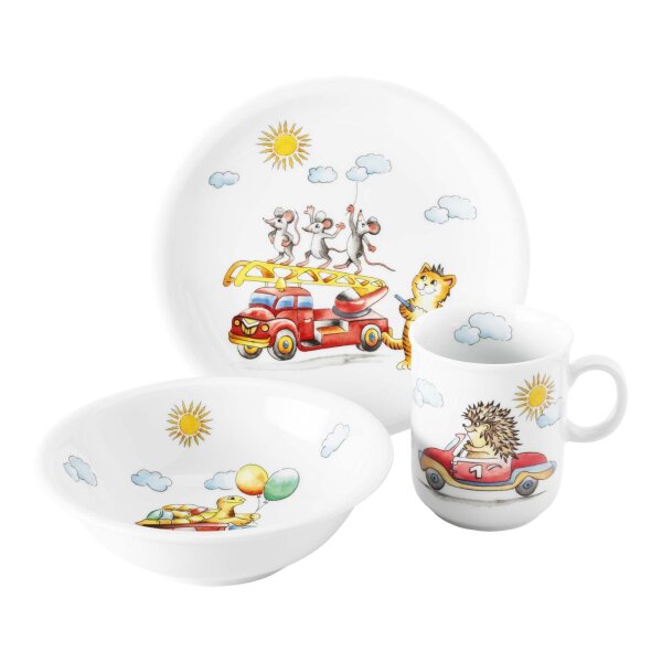 Seltmann Weiden Compact Kindergeschirr Set 3-teilig - Flinke Flitzer