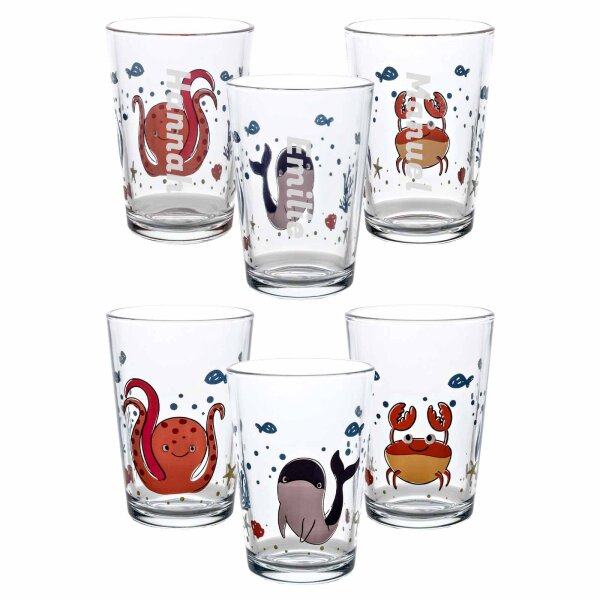 Kinderbecher Unterwasserwelt mit Gravur 3er Set