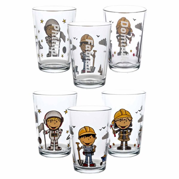 Kinderbecher Berufe Jungen mit Gravur 3er Set