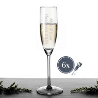 Sektglas DAILY 200 ml Name vertikal 6 Stück