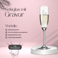 Sektglas DAILY 200 ml Name vertikal 6 Stück