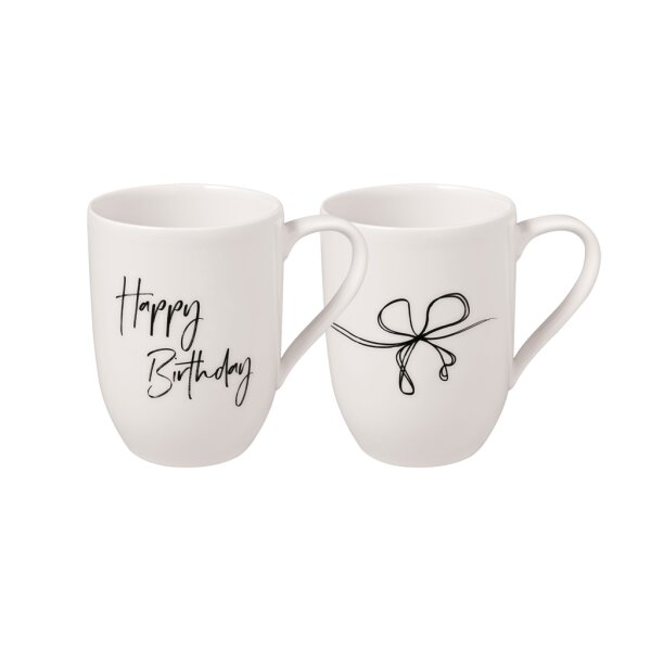 Villeroy & Boch Statement Kaffeebecher 280ml 2er Set Happy Birthday
