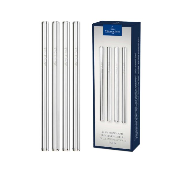 Villeroy & Boch Purismo Bar Glas-Trinkhalm 15 cm 4er Set