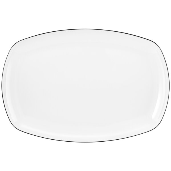 Seltmann Weiden Lido Black Line Servierplatte eckig 35 x 24 cm