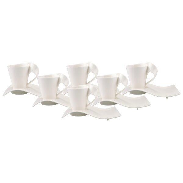Villeroy & Boch NewWave Caffè Kaffeebecher mit Unterteller 300 ml 6er Set