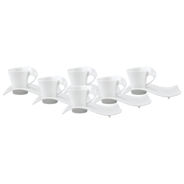 Villeroy & Boch NewWave Caffè Espressotasse mit Unterteller 80 ml 6er Set