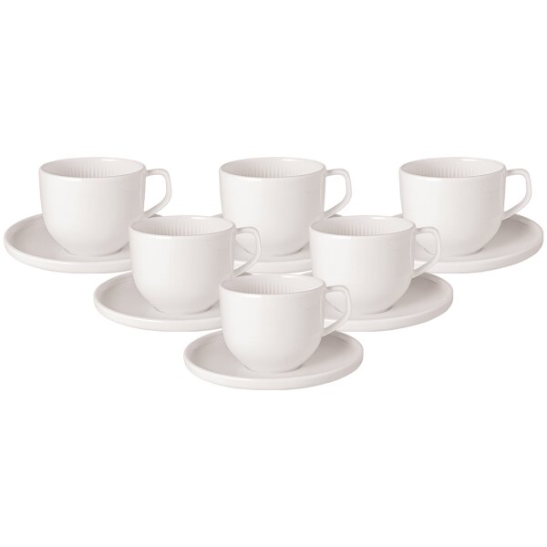 Villeroy & Boch Afina Kaffeetasse mit Untertasse 150 ml 6er Set